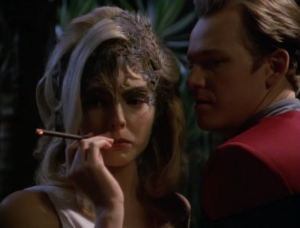 In "Ex Post Facto" Paris has a thing with another mans wife. 