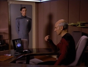 Wesley asks to stay on Enterprise rather than go back with his mom