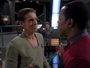 Sisko tries to reason with Verad Dax, since they're old friends now