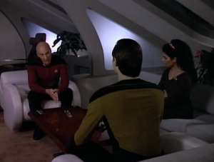 Data comes to ask Picard about death