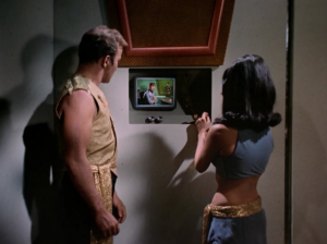 Kirk finds a lady in his quarters. She shows him his killing machine