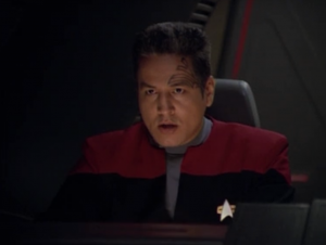 Chakotay locks on to his engine core. Why not disable his weapons or something. I've seen it done