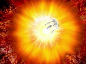 Decker ends up doing damage, Kirk takes the Constellation in.