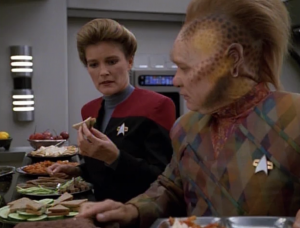 Then Janeway sees a cucumber sandwich 