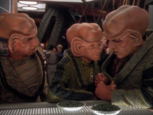 Quark is being sent to the Gamma quadrant by Zek