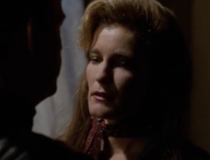The scene wear Janeway seduces agent pierce is gross