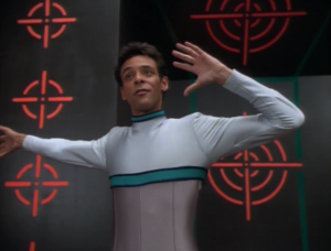 Bashir does some stretches 