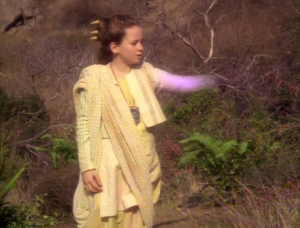 She starts to disappear when she gets too far away from the town