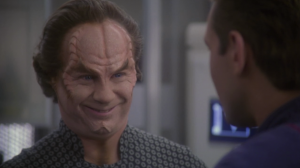 Trip tells Phlox that his wife is making advances. It doesn't seem to bother Phlox very much