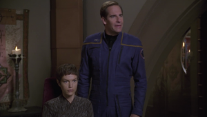 Archer chews out the Vulcans. Take that idiots!