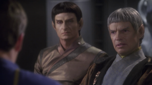 Shran asks to speak with Soval directly. Archer convinces Soval to go see him
