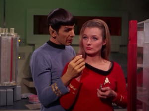 Beings take over Spock and Pulaski's body. They thing in Spock is a schemer 