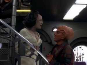 A past love of Quark is hiding on the station. She's involved with some kind of political movement