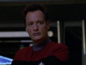 He says he needs a Q that "has more recent experience with humans." ...yeah, try fans want to see John De Lancie on the show