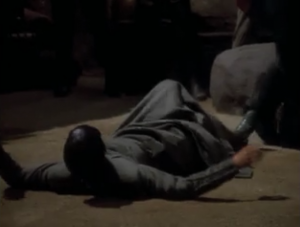 Once again Dukat is surrounded by Maquis and he goes right after the vulcan lady.