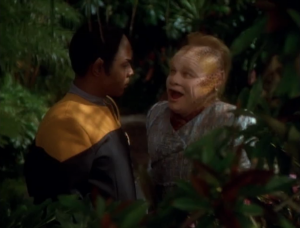 Tuvok and Neelix are collecting flowers that could be a valuable nutritional supplement. Oh, okay