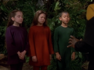 Tuvok teaches the children how to control their fears and meditate