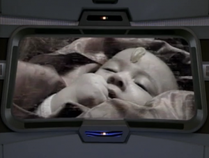 Seska contacts Voyager saying Cullah is angry about Chakotay's baby