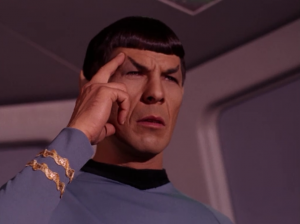 Did they make Spock think he's Cyclops? 