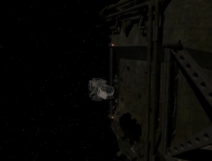 They use Neelix's ship to sneak into the area