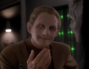 Odo tries to teach him to be nice, and fight his instincts