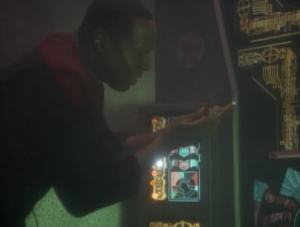 Eventually Sisko crawls through some green fire and puts some tubes in slots and everything is fixed