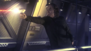 Phlox shoots a phaser! But then he dies. And so does T'Pol. Why not, it's not like we buy any of this will stick