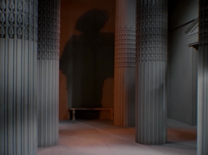 There's a voice coming from a tall shadow. I bet the person talking is so huge!