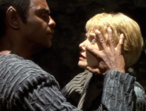 While Kes was trying to interrogate Tuvok, he gets her in a mind meld