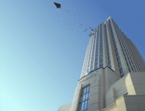 The evil rich man gets back to his ship and takes off