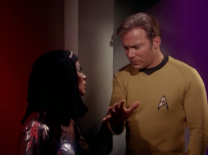 But Kirk gets her magic tears on him, which makes him fall in love with her of course