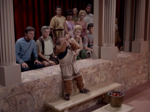 The leader was about to kill Alexander when Kirk's magic powers kick in.