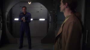 Archer starts to take back the ship. He convinces a guy to not be a jerk