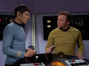 Eventually Spock manages to free Kirk from his room, but when they reach Scotty, Kirk realizes this is part of Garth's plan