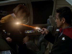 So he shoots B'Elanna