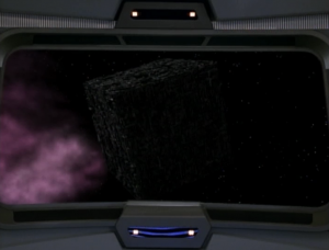 Meanwhile, Voyager comes across a Borg cube that's adrift! 