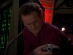 The past O'Brien had too much radiation so the future O'Brien has to go back in his place