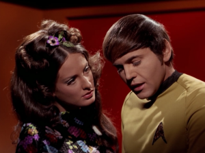 Chekov accidentally tells this lady everything she would need to know if she wanted to take over Enterprise