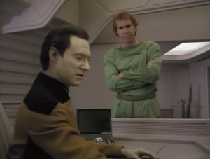 Tam gets sick of always hearing people's thoughts, so he really likes Data