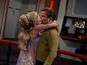 In "Wink of an Eye" a lady falls in love with Kirk. He's not that interested though