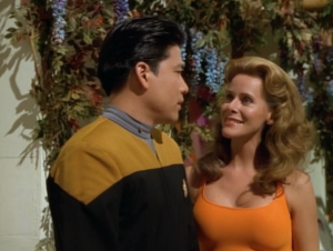In "Alter Ego" Geordi falls in love with a hologram