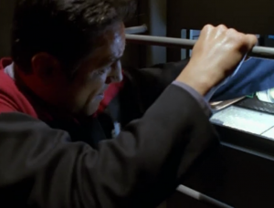 Chakotay is one of the last ones on the ship. He orders everyone to start sabotaging things