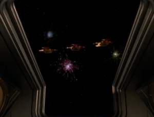The Cardassians give them a fire-works show