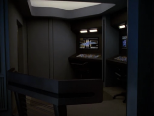 Every time an alien beams aboard one of Voyager's crew members disappears. This is where Harry Kim used to be