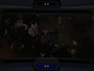 They find the wreckage of all those Borg cubes