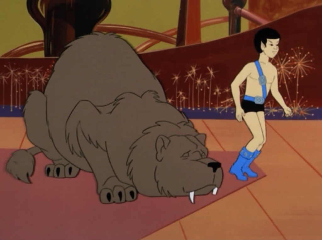 Spock had a pet saber-toothed bear dog. Also, I guess Vulcan children all dress like He-Man
