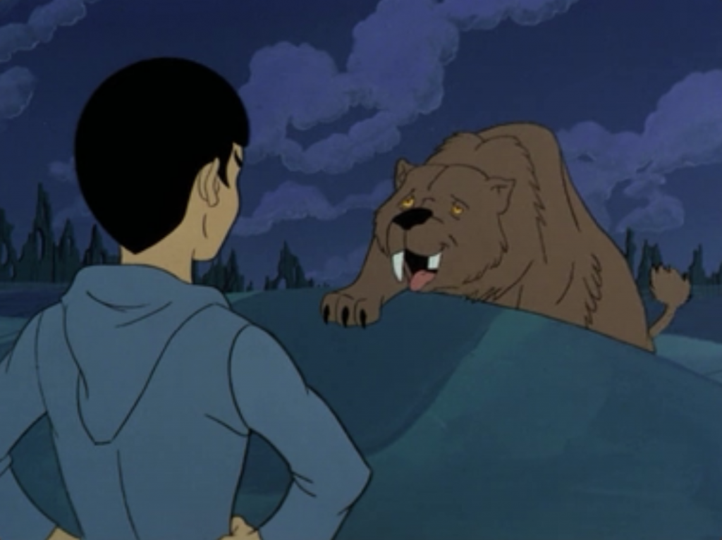 young Spock and his drunk dog sneak out to so that Spock can test himself