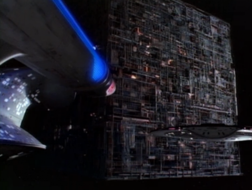 The Borg start to feel like they're wasting their time, so they just leave to go assimilate Earth