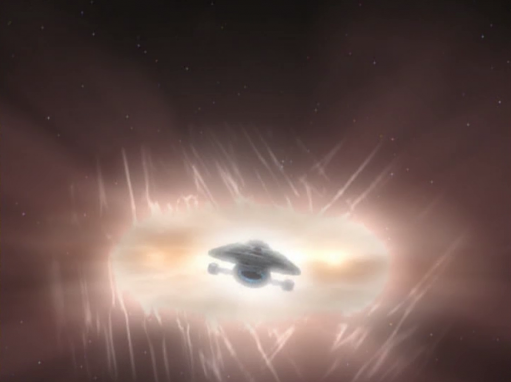 Voyager goes back through the portal