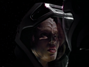 B'Elanna and Paris think they're about to die so they admit their love for each other